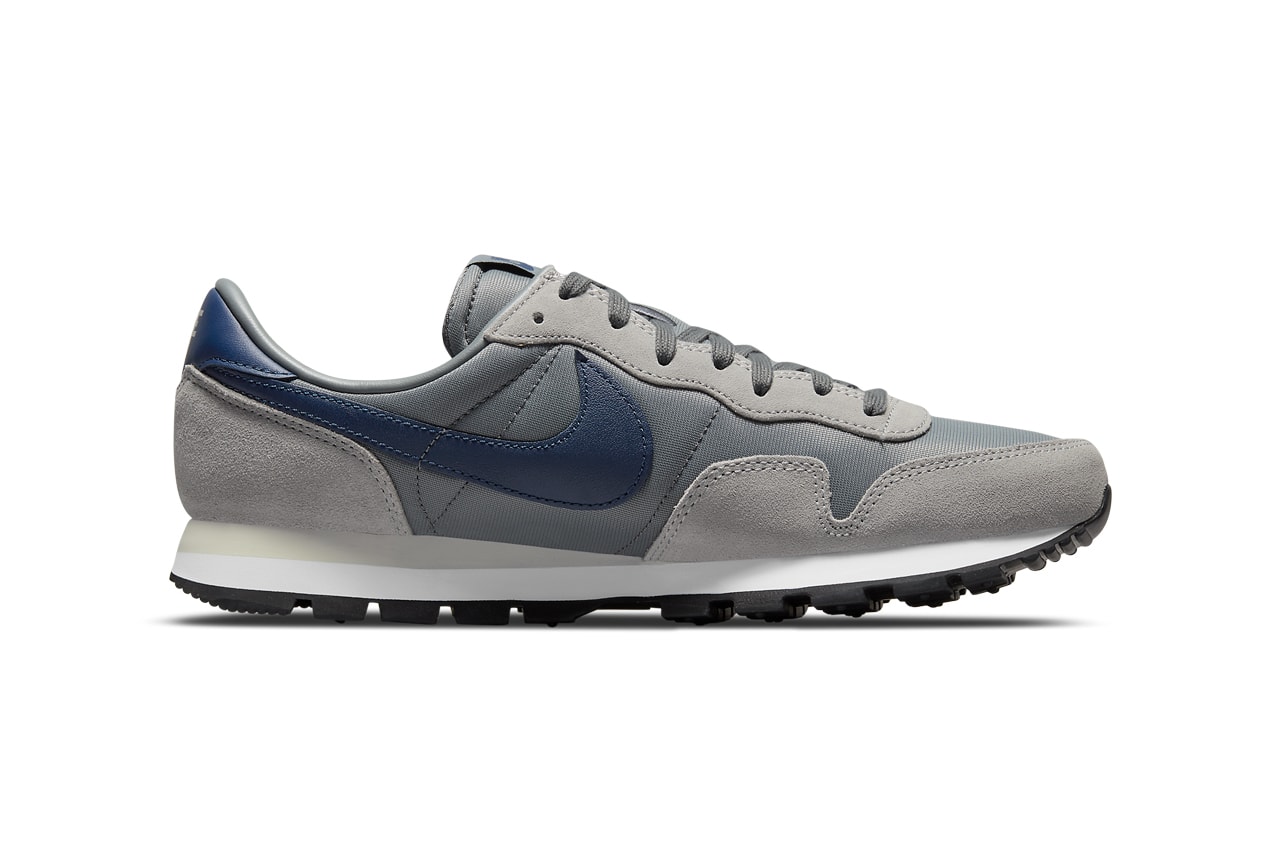 nike air pegasus 83 blue void gray sneakers side medials details swoosh