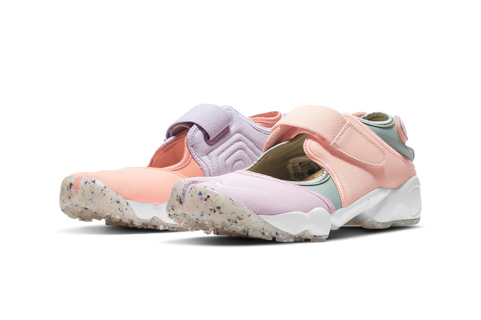 nike air rift womens shoes pastel pink purple green white footwear lateral