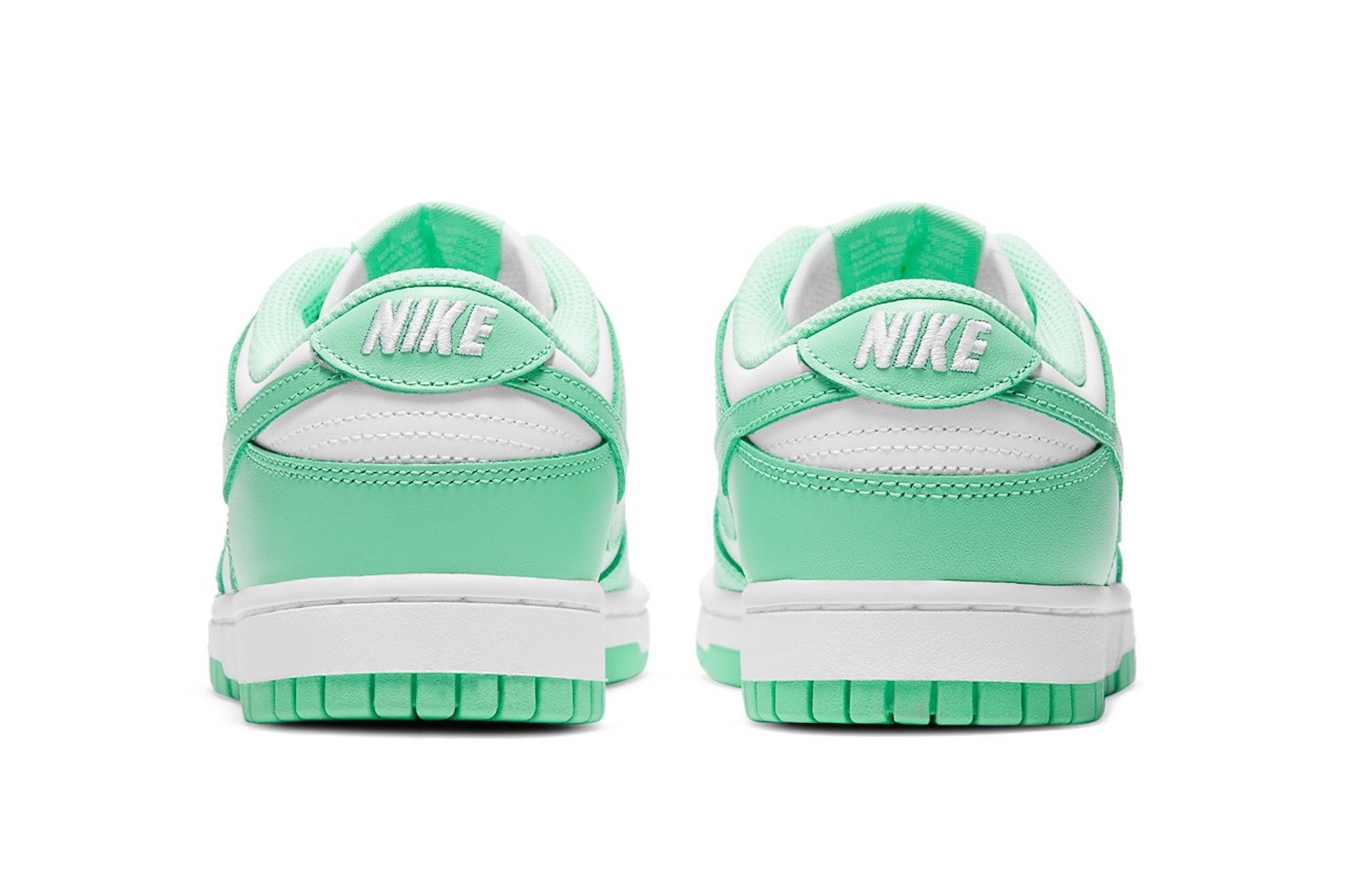 nike dunk low sneakers green glow white colorway footwear kicks shoes sneakerhead heel