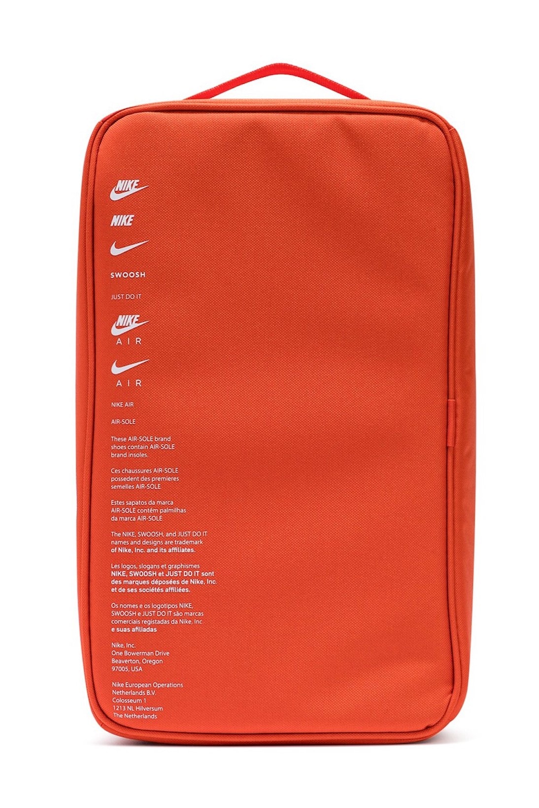 nike sportswear shoebox bag orange white back