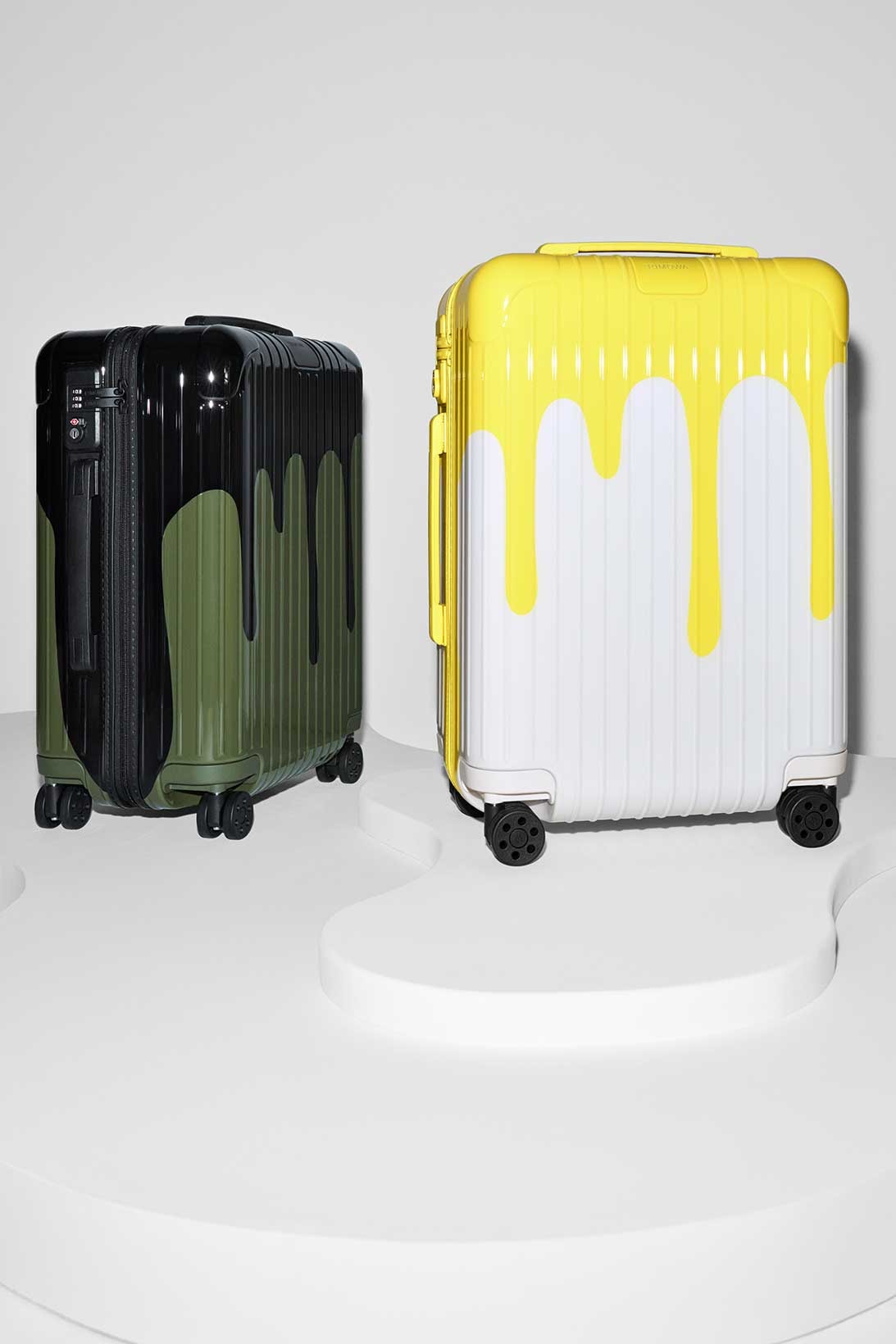 rimowa chaos cabin suitcases luggage white yellow black green