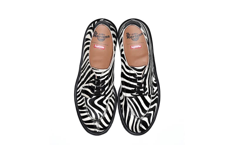 Supreme x Dr. Martens Collaboration SS21 5-Eye Shoe Zebra Print