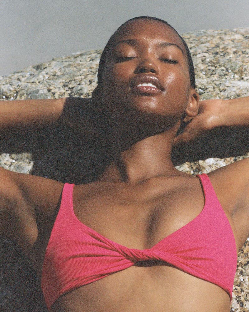 The Attico Summer 2021 Beachwear Capsule Collection Lookbook State Of Nature Swimwear Purienne Bikini Top Pink