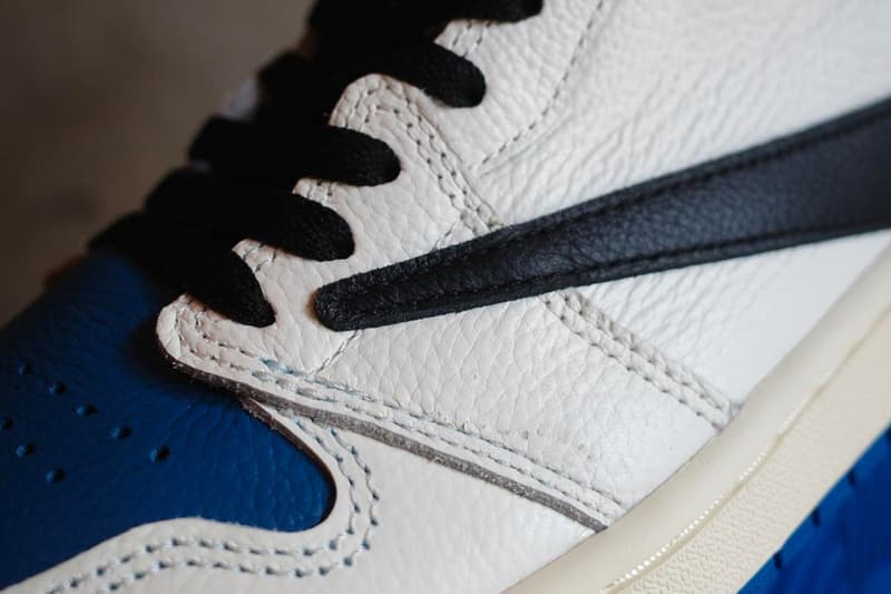 sneakers air jordan 1 details stitching