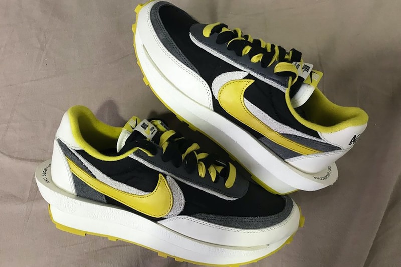 undercover sacai nike ldwaffle sneakers collaboration bright citron black neon green white footwear shoes sneakerhead kicks lateral