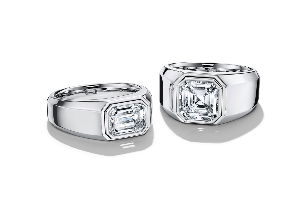 tiffany and co mens diamond engagement rings jewelry closeup details emerald cut