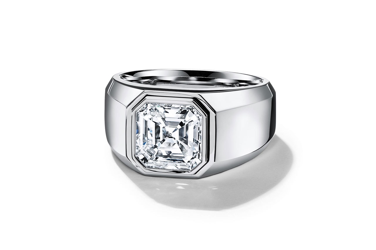 tiffany and co mens diamond engagement rings jewelry emerald cut closeup