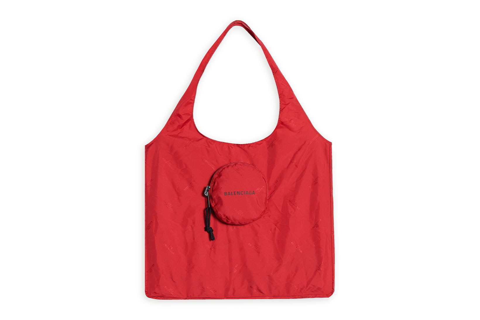 balenciaga logo grocery shopper bags reusable recycled red