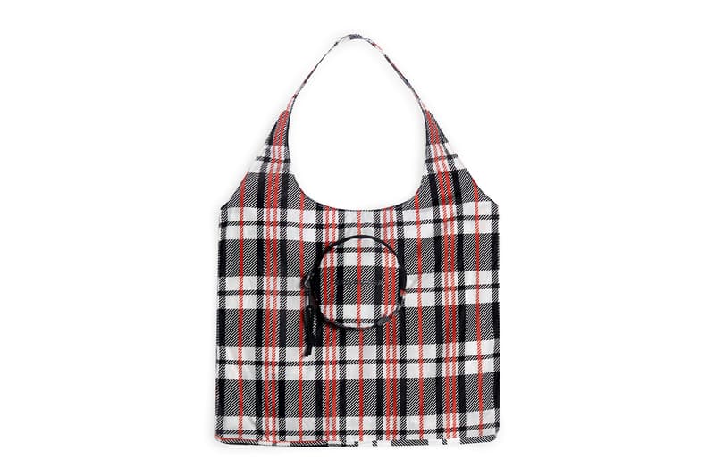 balenciaga logo grocery shopper bags reusable recycled plaid check