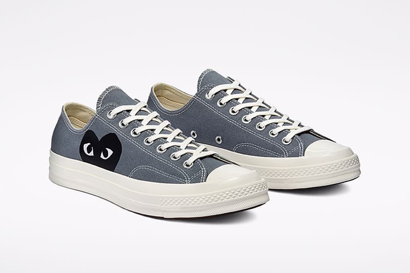 comme des garcons cdg play converse chuck 70 Steel gray low top sides details