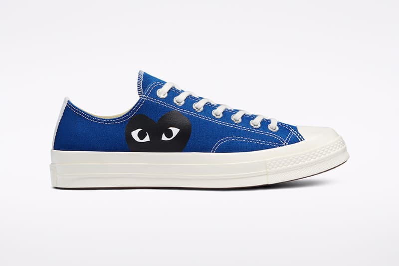 comme des garcons cdg play converse chuck 70 blue quartz low top