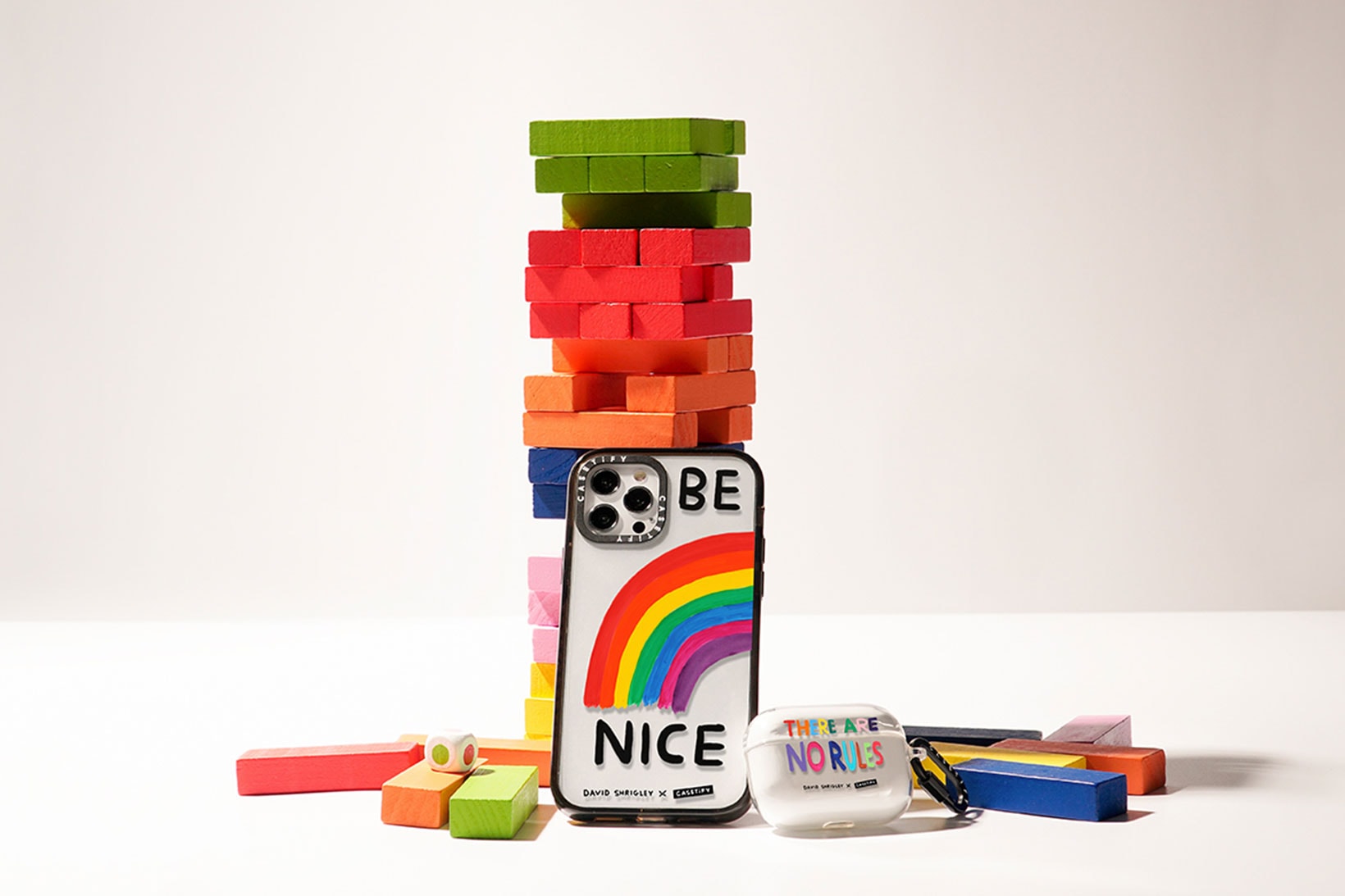 david shrigley casetify collaboration tech accessories rainbow nice phone case
