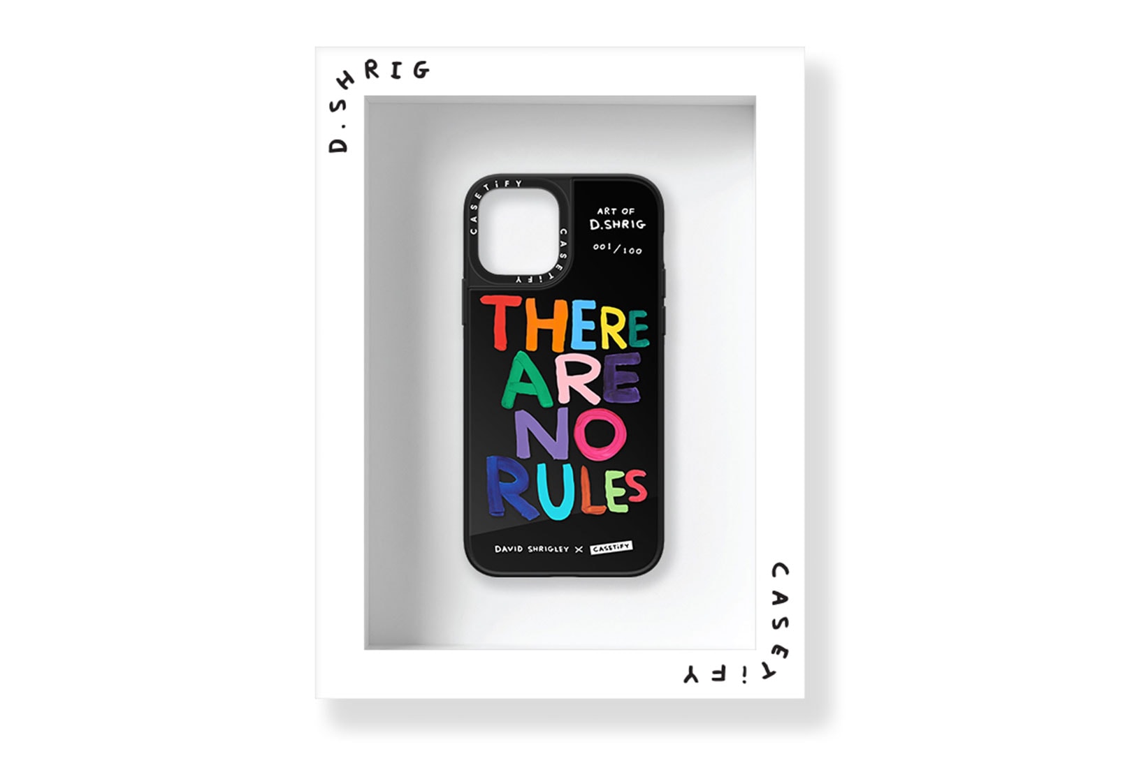david shrigley casetify collaboration tech accessories there are no rules phone case display