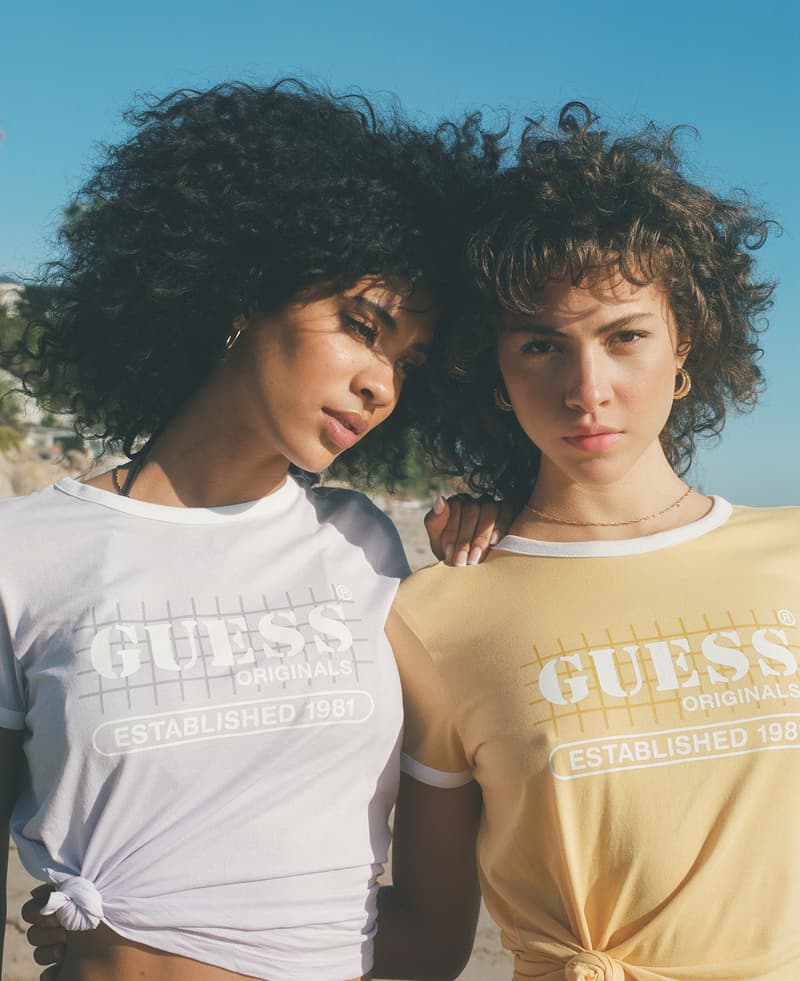 guess originals summer 2021 collection campaign logo t-shirt