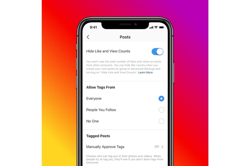 Instagram Post Like Count Hide Feature Option