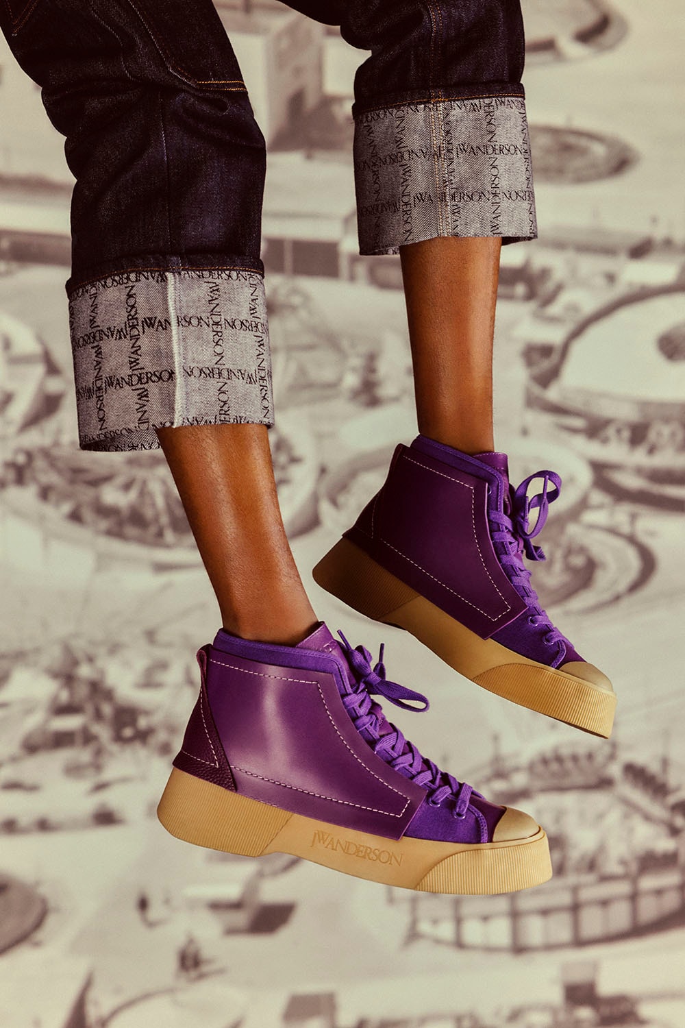 JW Anderson Debuts First-Ever Sneaker Release 7 Colors Orange Purple Green Brown White Black Gum