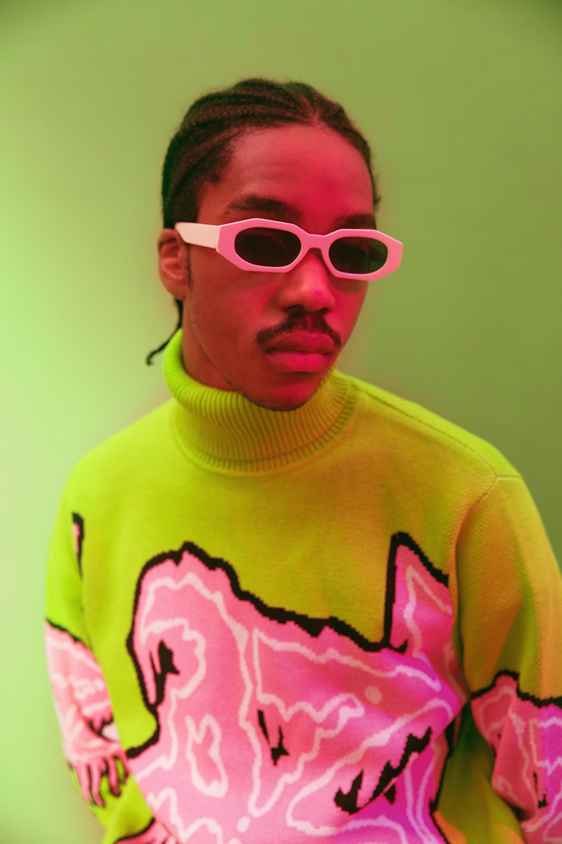 lazy oaf 2001 collection campaign sweater sunglasses