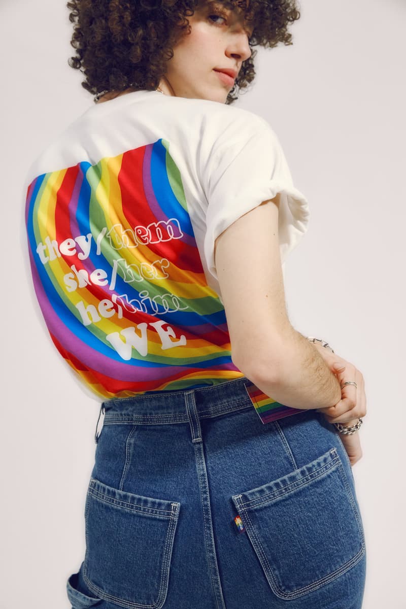 levis pride lgbtqia collection all pronouns love tee t shirt denim jeans