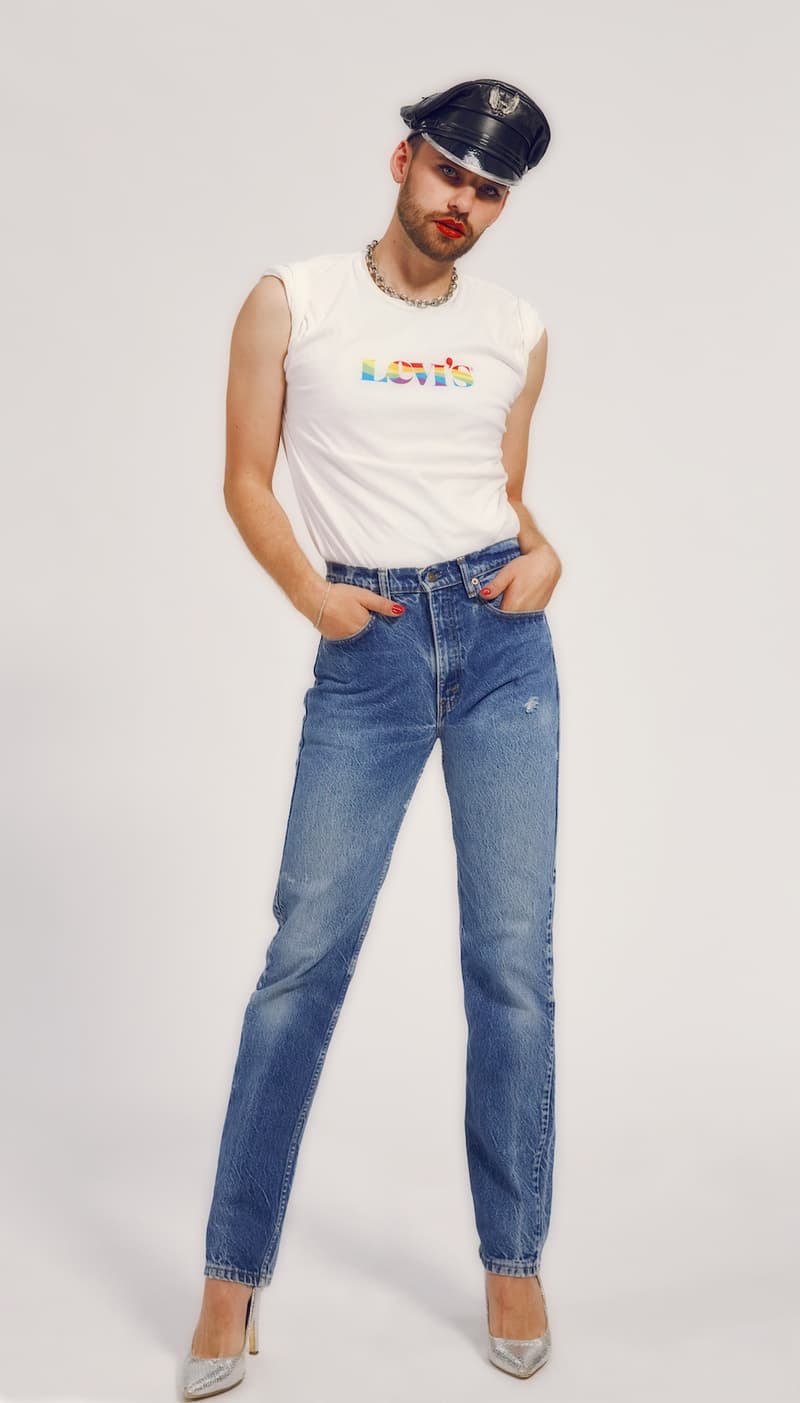 levis pride lgbtqia collection all pronouns love tee t shirt denim jeans hat