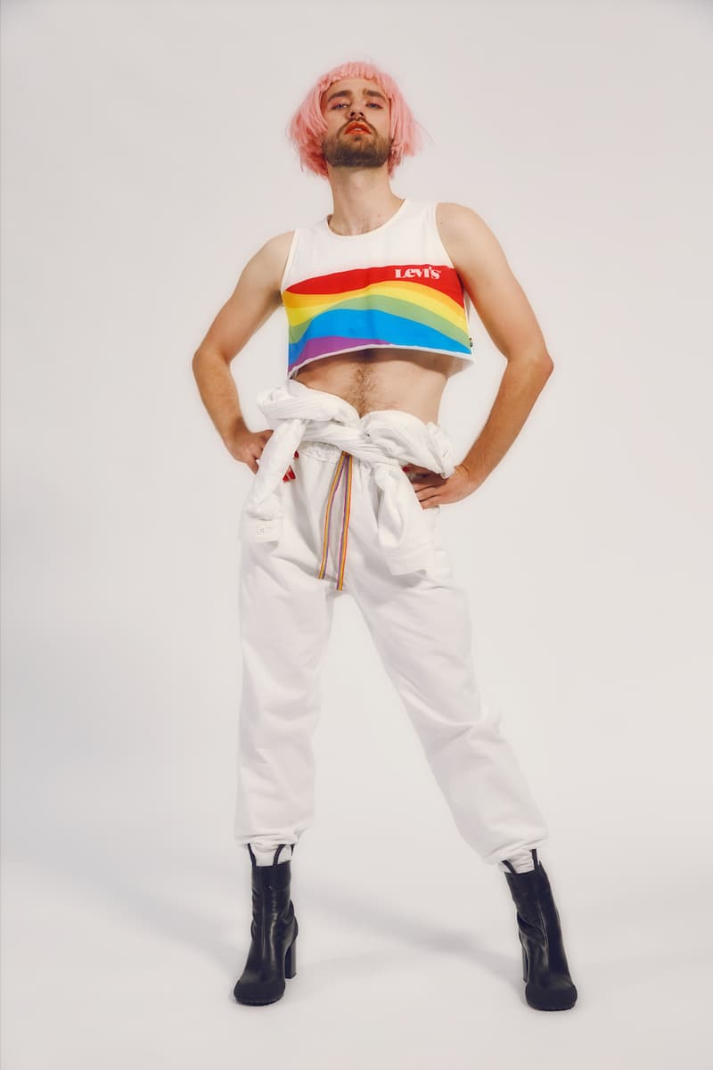 levis pride lgbtqia collection all pronouns love crop top pants