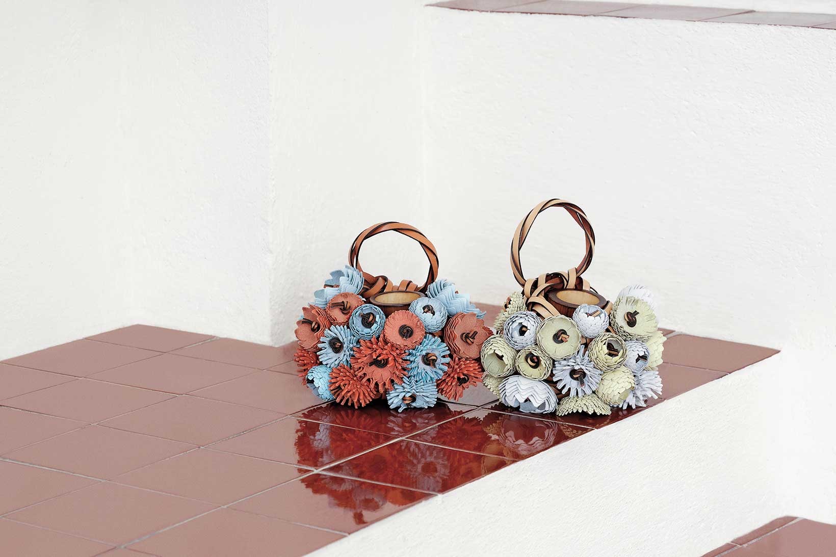 loewe sotheby weaves handbags collaboration accessories flowers 