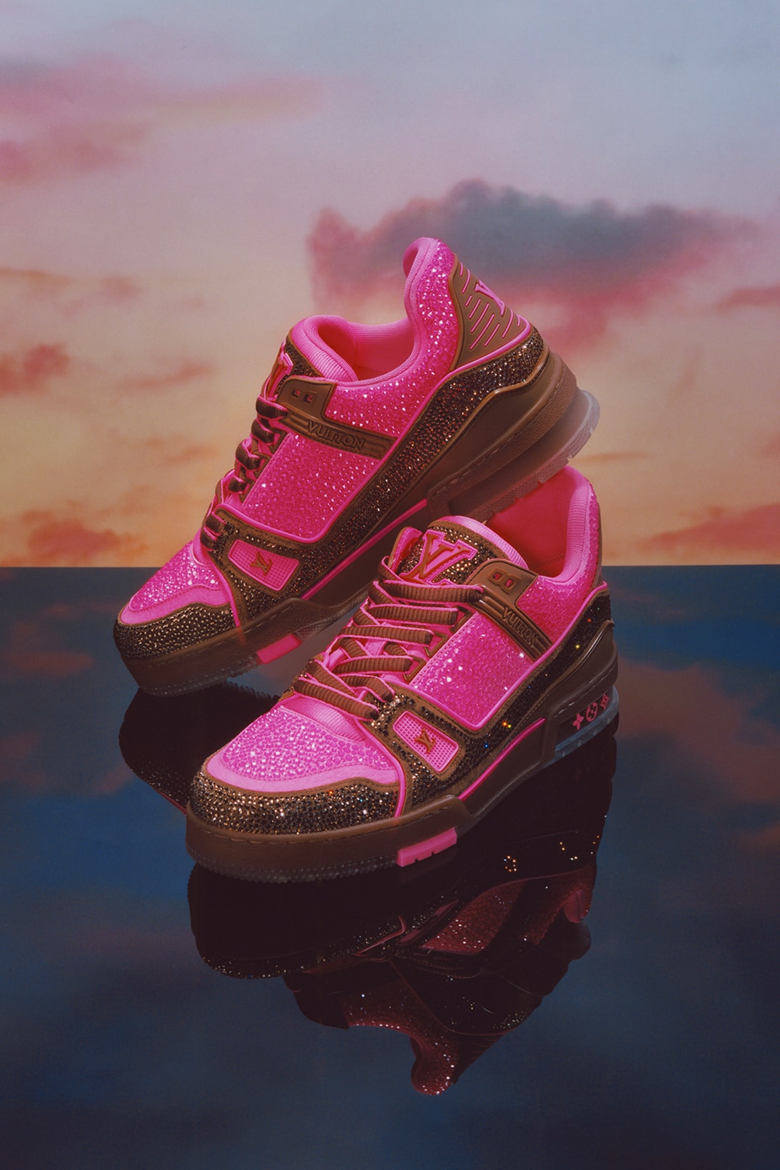 louis vuitton lv trainers sneakers footwear virgil abloh pink