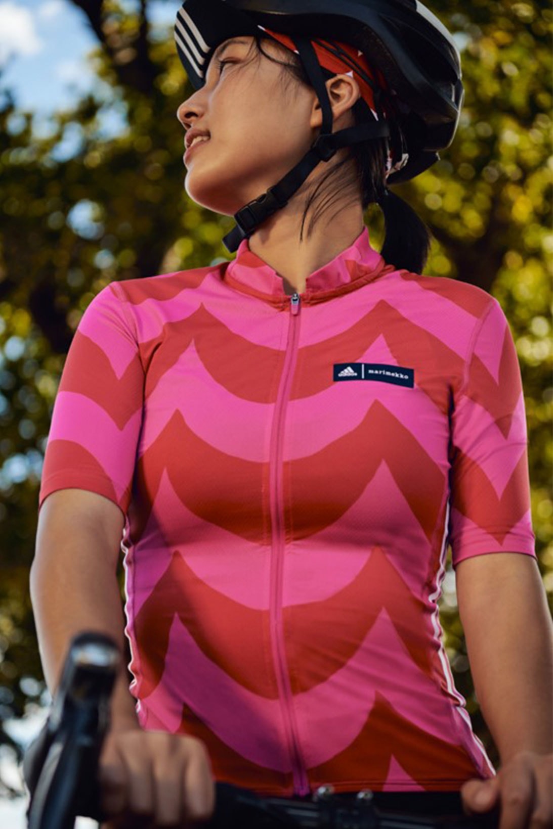 marimekko adidas activewear collaboration cycling top zip up