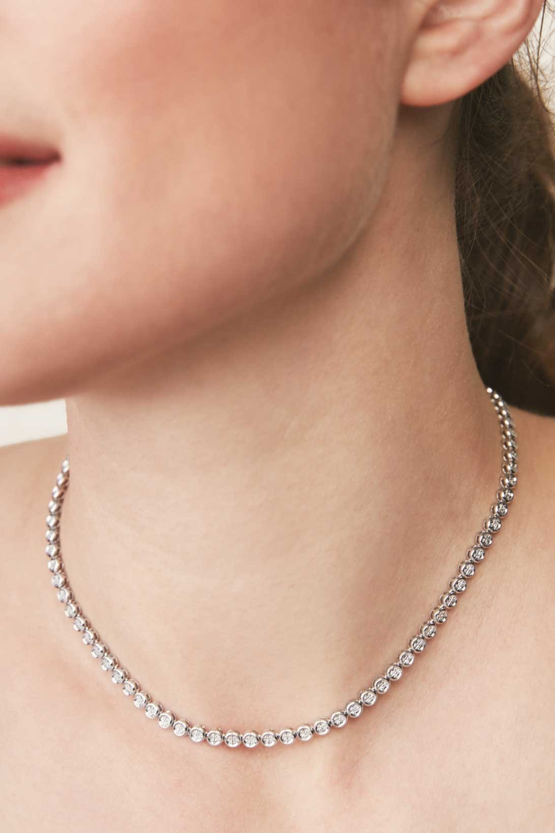 Mejuri Micro-Pavé Diamond Rivière Bridal Jewelry Collection necklace