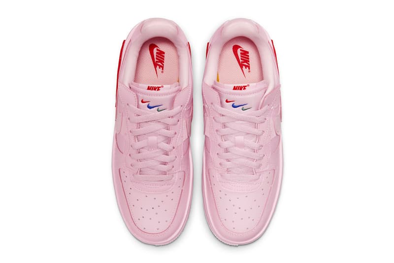 nike air force 1 af1 pink fontanka pastel top upper shoelaces footbed red