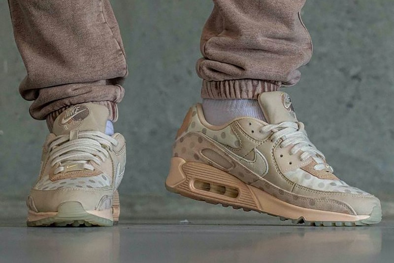 nike air max 90 am90 sneakers venn diagram beige tan polka dot footwear sneakerhead kicks shoes lateral front