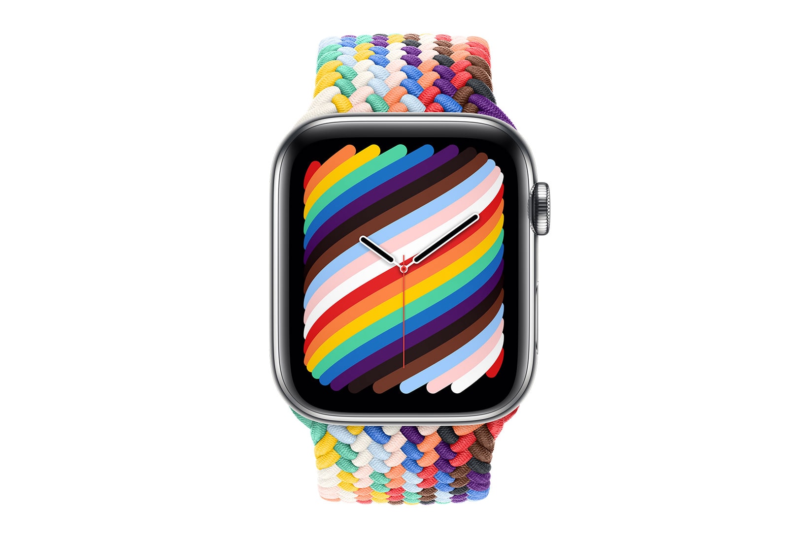 apple watch strap band face pride edition braided solo loop rainbow details