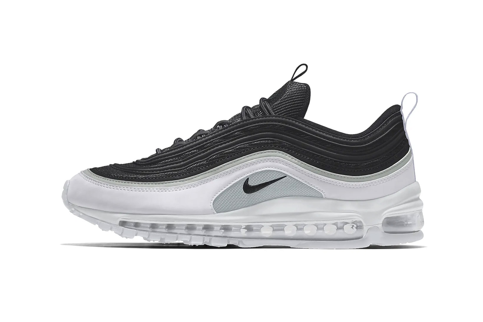 nike by you air max 97 am97 black white gray grey