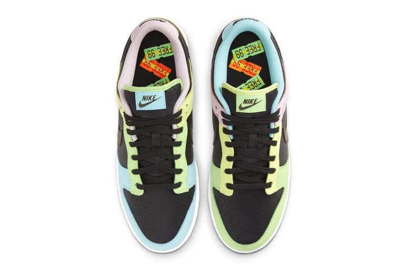 nike dunk low free.99 bodegas candy black shoelaces upper