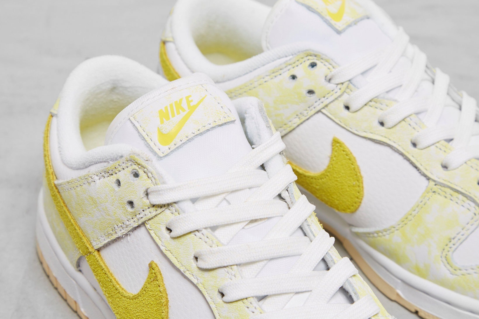 nike dunk low sneakers yellow strike details official look images