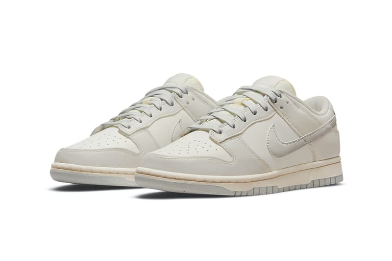 nike dunk low sneakers sail light bone cream white colorway footwear shoes kicks lateral