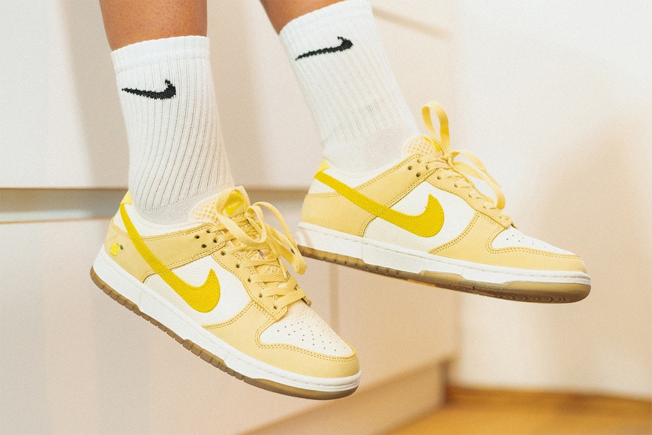 nike dunk low womens sneakers lemon drop yellow white colorway footwear shoes kicks sneakerhead