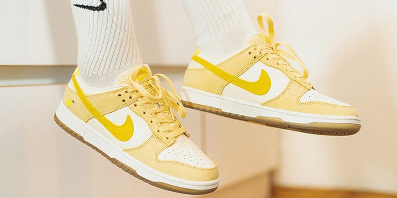 womens dunk low white yellow