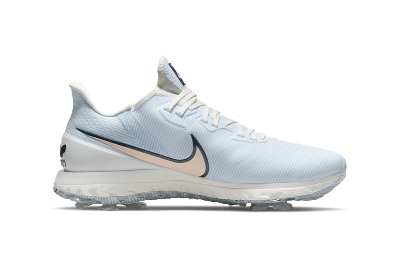 nike golf air zoom infinity tour shoes blue coral pastel medial sides swoosh