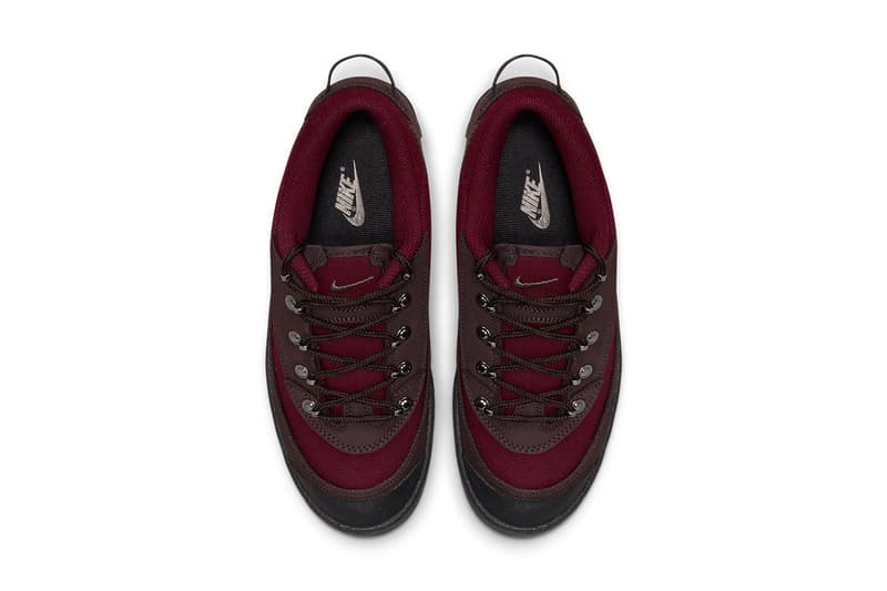 nike sportswear lahar low madeira dark beetroot maroon footwear shoes aerial top view insole