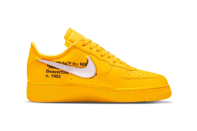 nike 2-in-1 off white air force 1 af1 university gold yellow collaboration sneakers footwear shoes kicks lateral