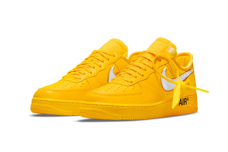 nike 2-in-1 off white air force 1 af1 university gold yellow collaboration sneakers footwear shoes kicks lateral