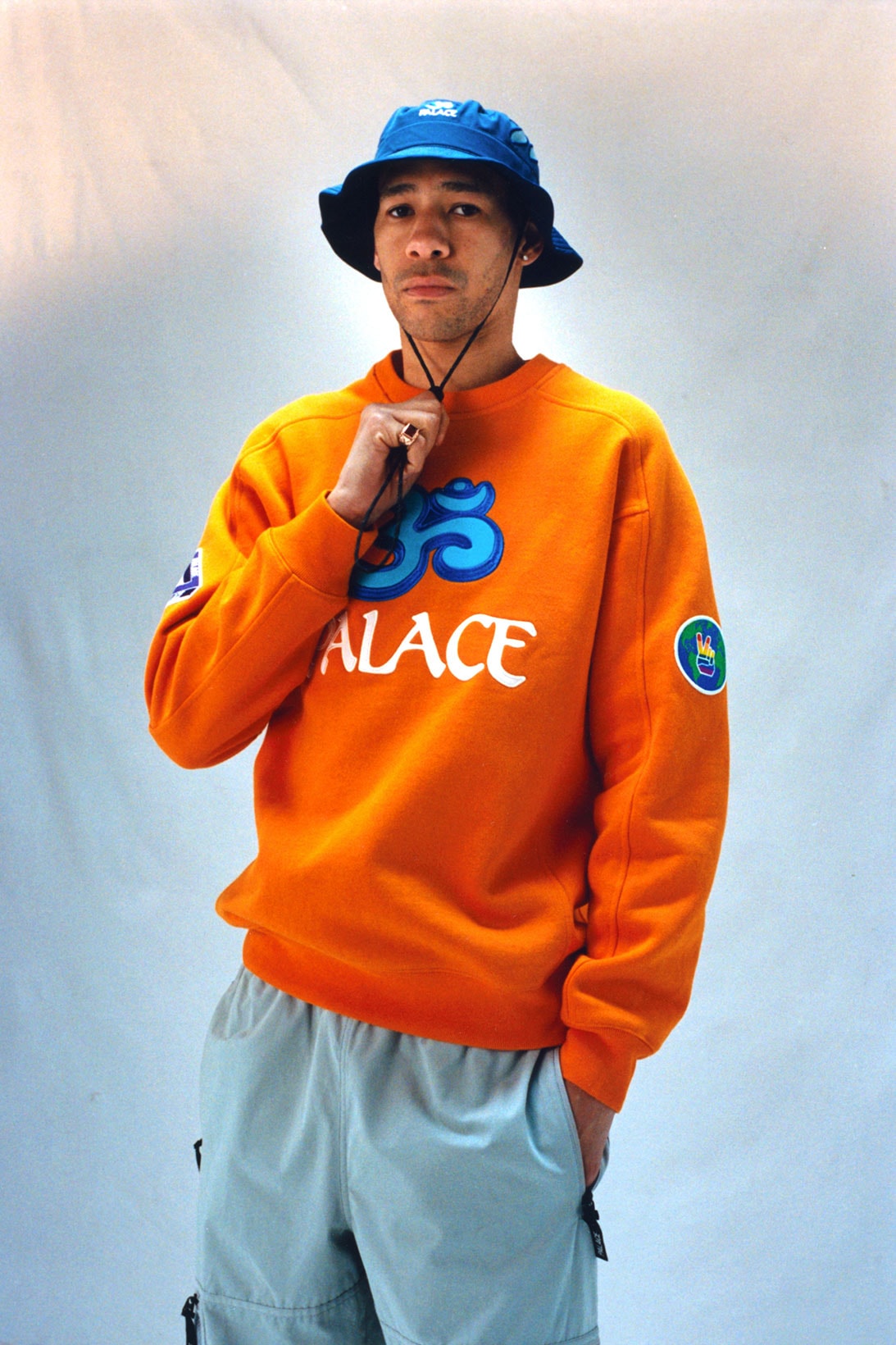 palace skateboards summer 2021 lookbook collection drop orange sweatshirt bucket hat
