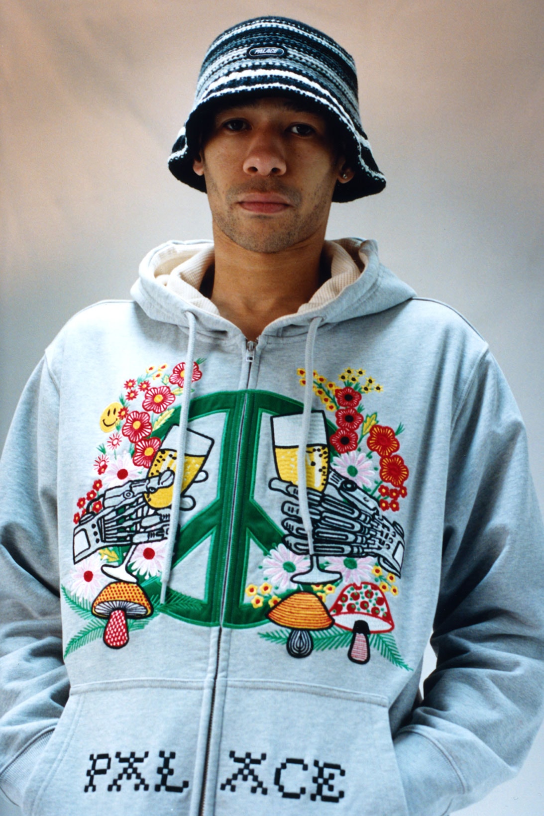 palace skateboards summer 2021 lookbook collection drop peace hoodie zip up hat