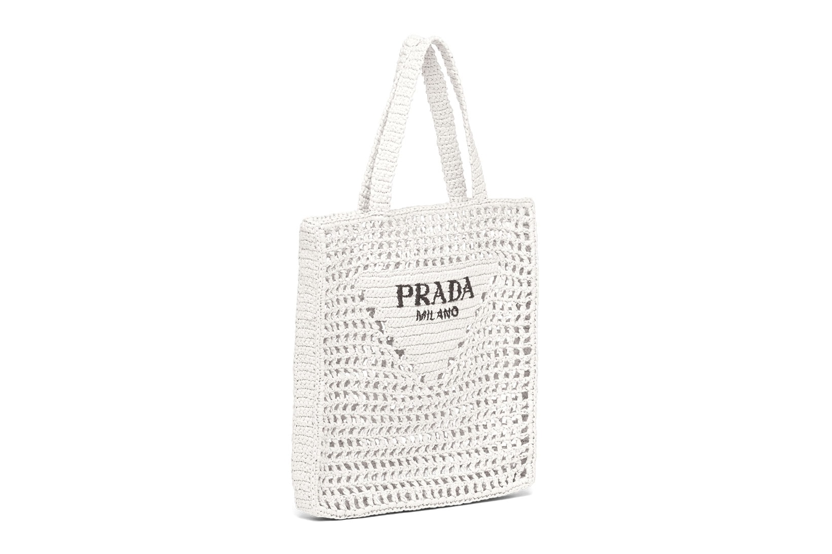 prada spring summer ss21 white crochet handbag