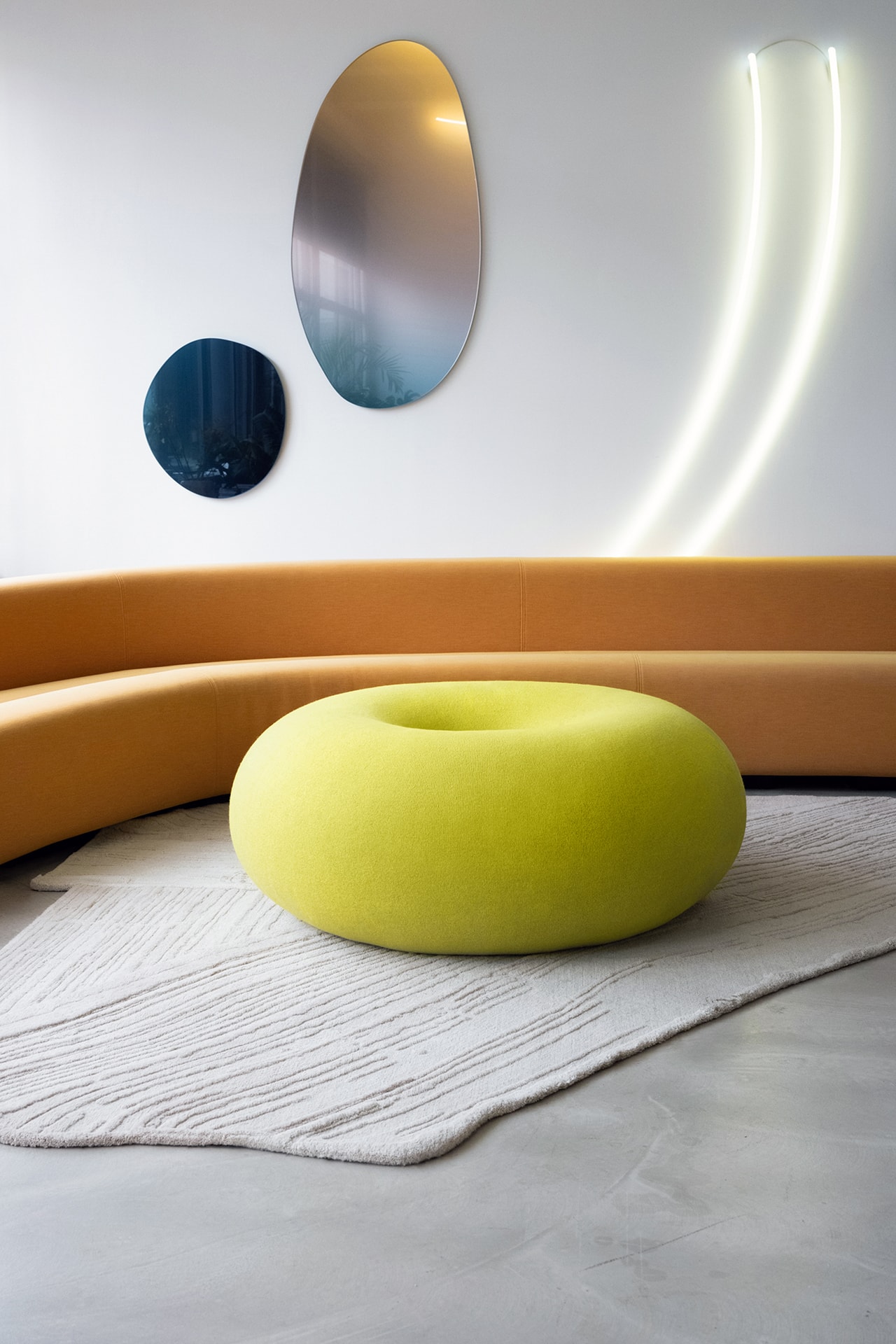 Sabine Marcelis Hem Donut Shaped The Boa Pouf Neon Yellow Furniture Design Netherlands Rotterdam Designer Stockholm Sweden Brand