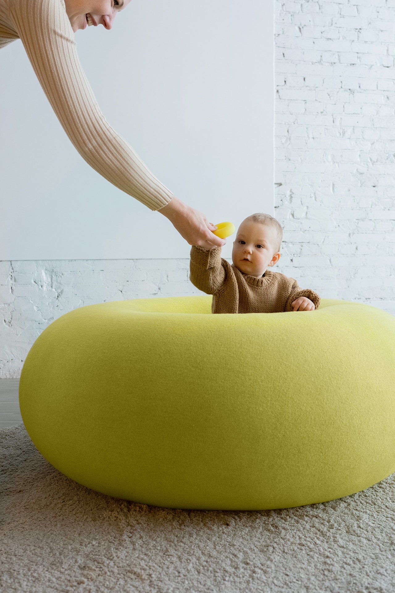 Sabine Marcelis Hem Donut Shaped The Boa Pouf Baby Neon Yellow Furniture Design Netherlands Rotterdam Designer Stockholm Sweden Brand