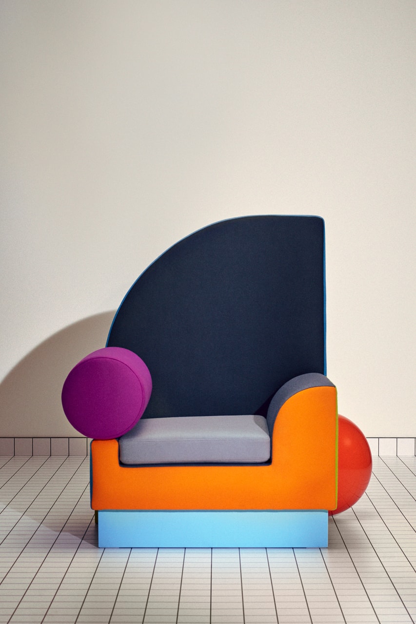 saint laurent rive droite memphis architecture anthony vaccarello collaboration lounge chair sofa