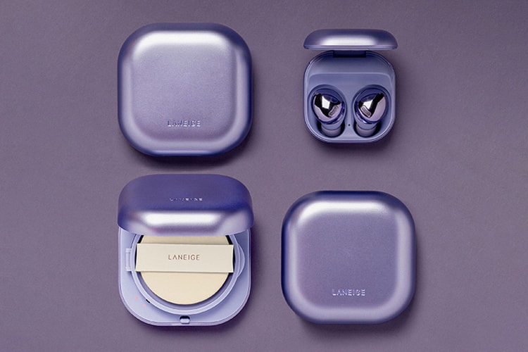 Samsung x Laneige Dress Galaxy Buds Pro and Neo Cushion Foundation in "Phantom Violet"