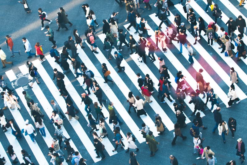 Crowded Street Cross Walk Tokyo Japan