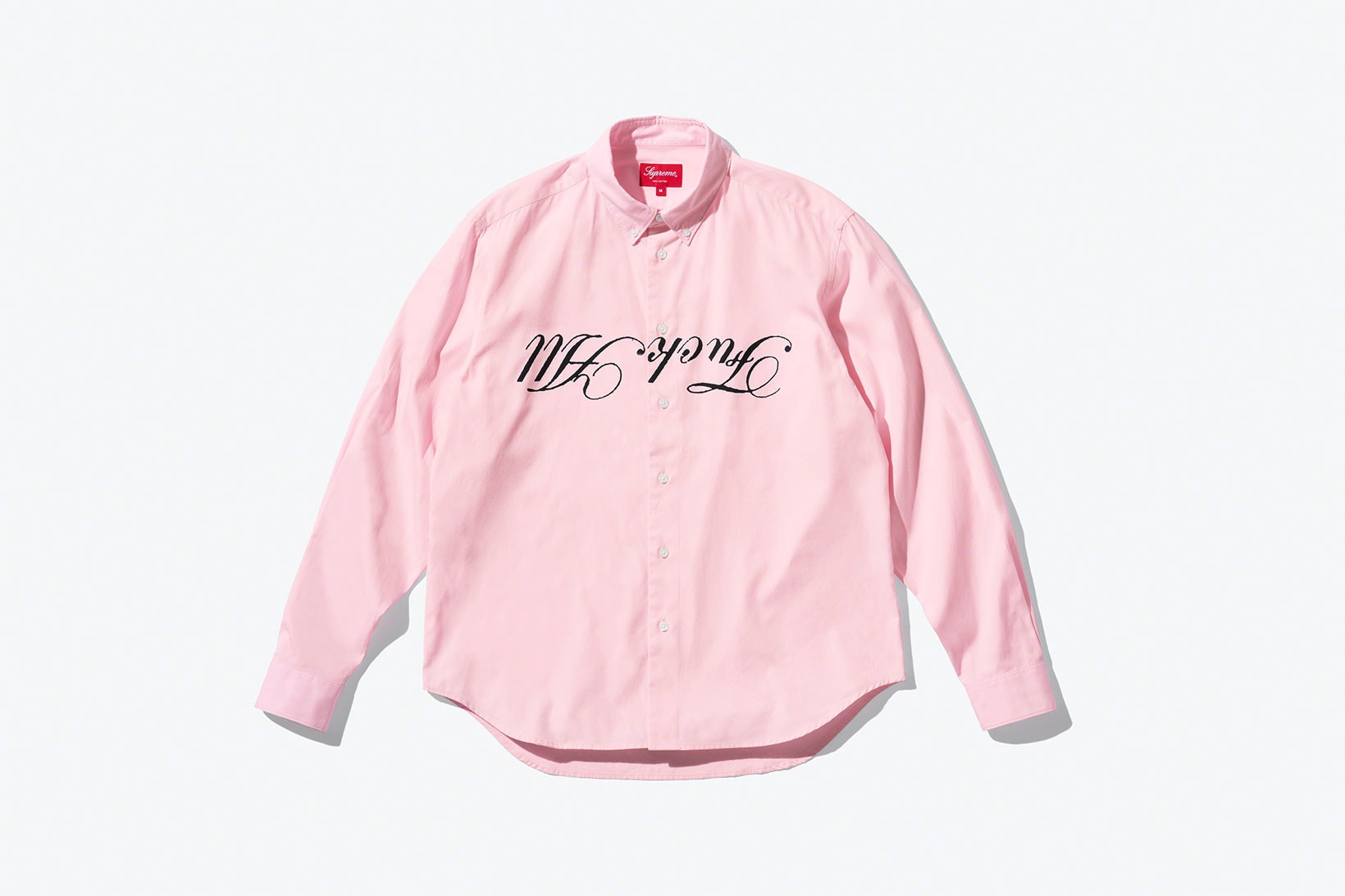 supreme jamie reid spring 2021 collection pink shirt embroidery